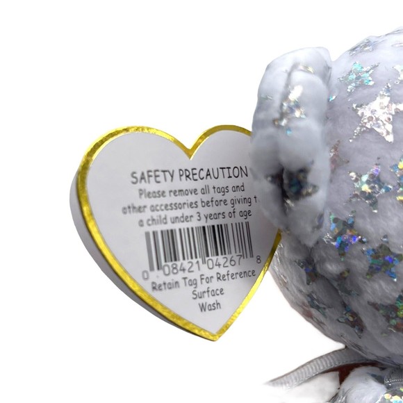 TY Beanie Baby Babies 2000 THE BEGINNING the Bear Stars Sparkles RETIRED Vintage - Picture 8 of 10